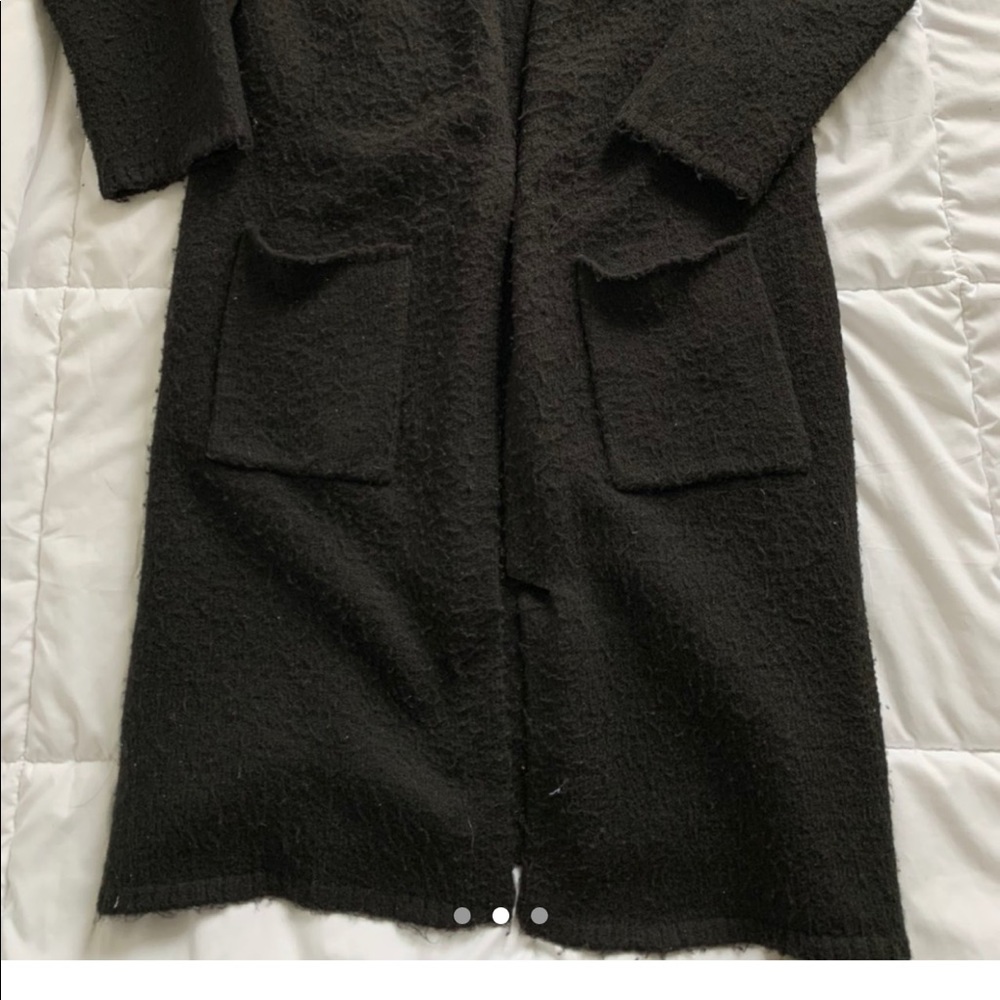 Black fuzzy long coat